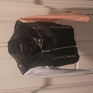 Nasty Gal Black and Pink Women's Jacket